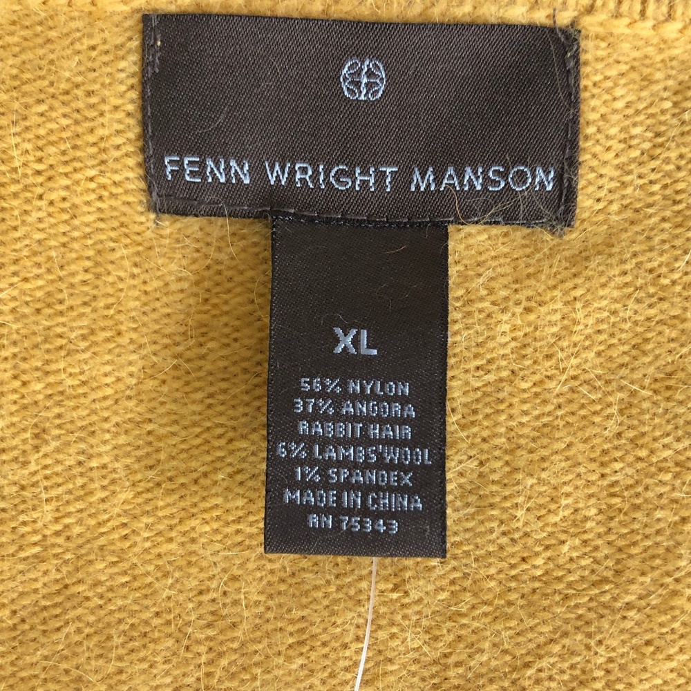FENN WRIGHT MANSON  Angora Lambswool Blend V Neck Pullover Sweater Size XL - Picture 2 of 5